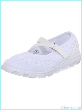 Perforated Walking Mary Jane Shoe with Hook and Loop Strap